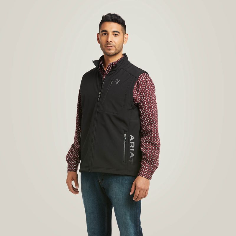 Black Ariat Logo 2.0 Patriot Softshell Vest | 34ILQDWVN