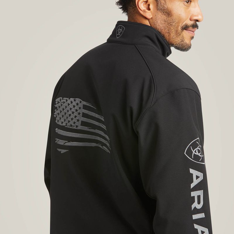 Black Ariat Logo 2.0 Patriot Softshell Water Resistant Jacket | 50SFOEDNG