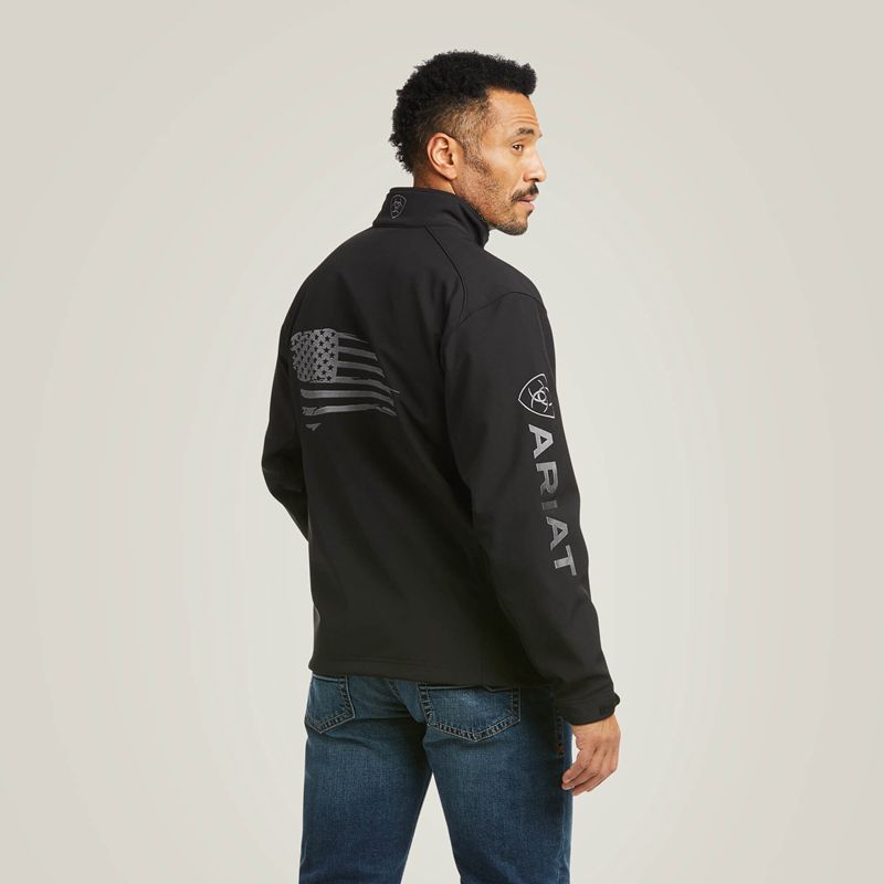 Black Ariat Logo 2.0 Patriot Softshell Water Resistant Jacket | 50SFOEDNG