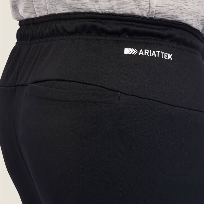 Black Ariat Logo Tek Fleece Jogger Sweatpants | 29KNVEXJB