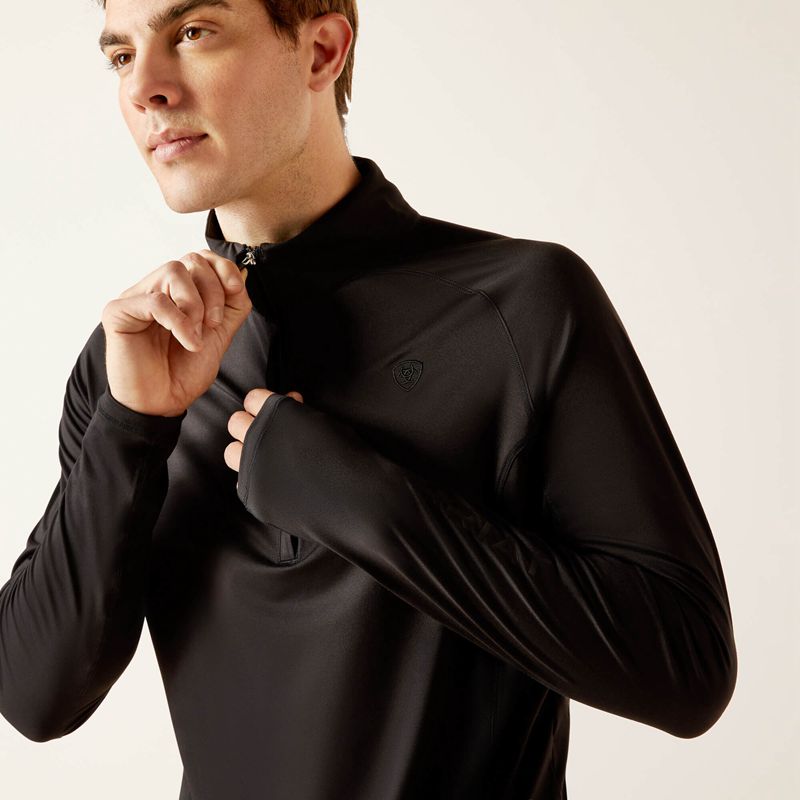 Black Ariat Lowell 1/4 Zip Recycled Materials Baselayer | 19VOZKRYE