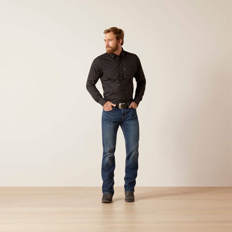 Black Ariat Merrick Stretch Modern Fit Shirt | 24CKTMZBV