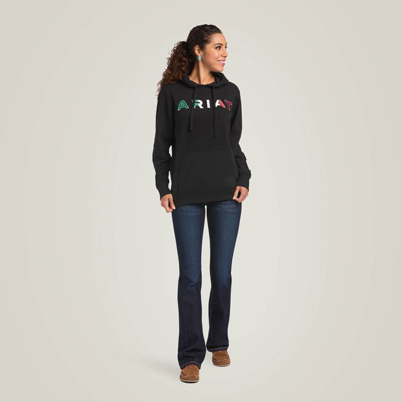 Black Ariat Mexico Hoodie | 92QAGLHTX