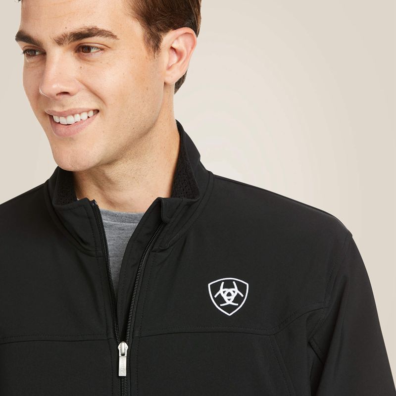 Black Ariat New Team Softshell Jacket | 19NQSJKZW