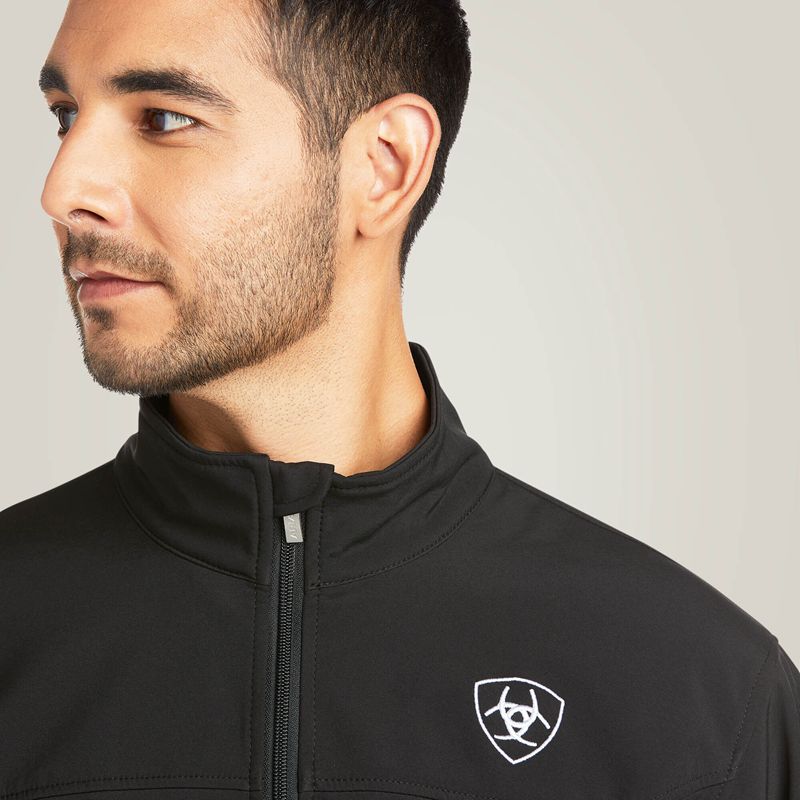 Black Ariat New Team Softshell Mexico Jacket | 18FKGDJIQ