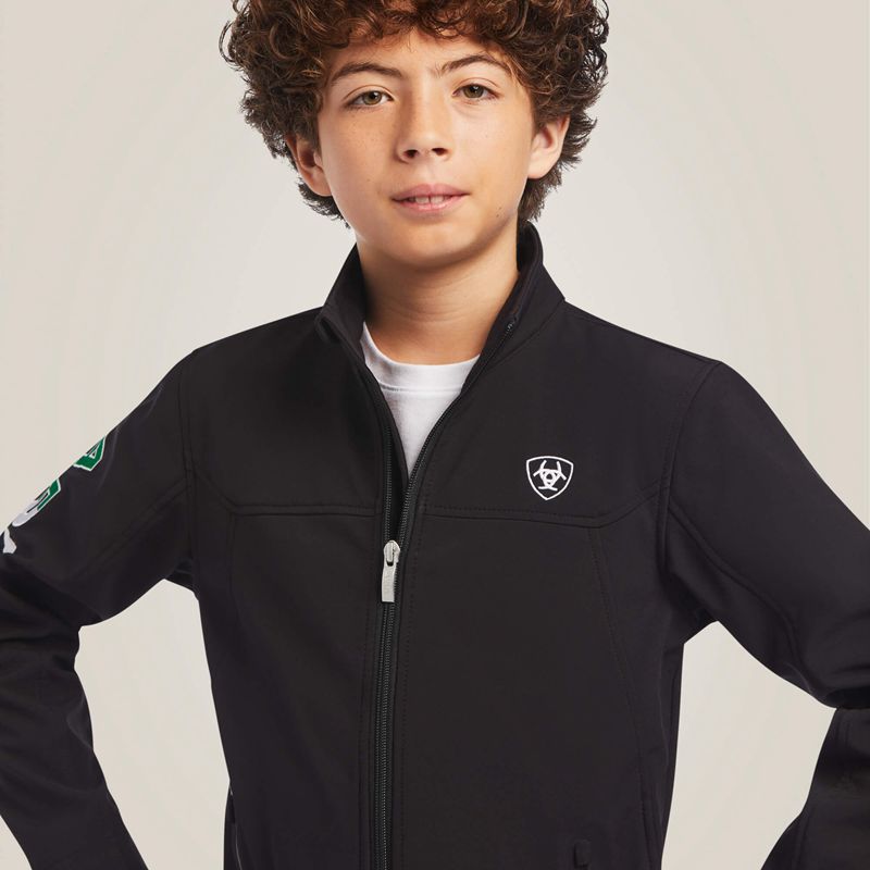 Black Ariat New Team Softshell Mexico Jacket | 80CTBXMIO