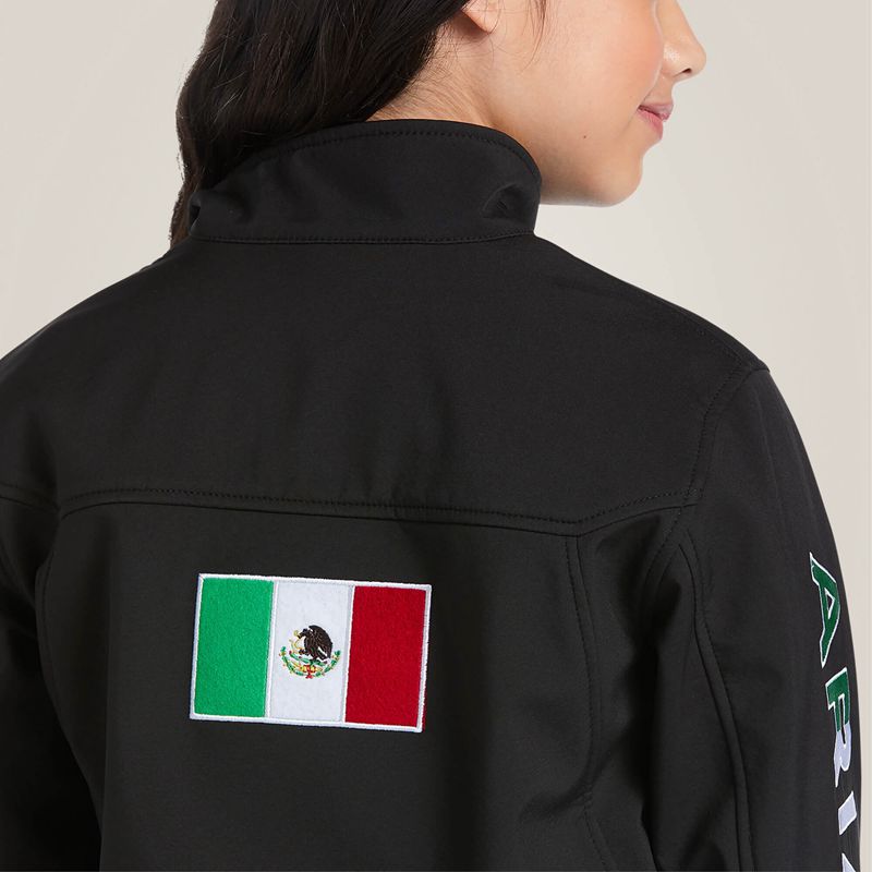 Black Ariat New Team Softshell Mexico Jacket | 80CTBXMIO