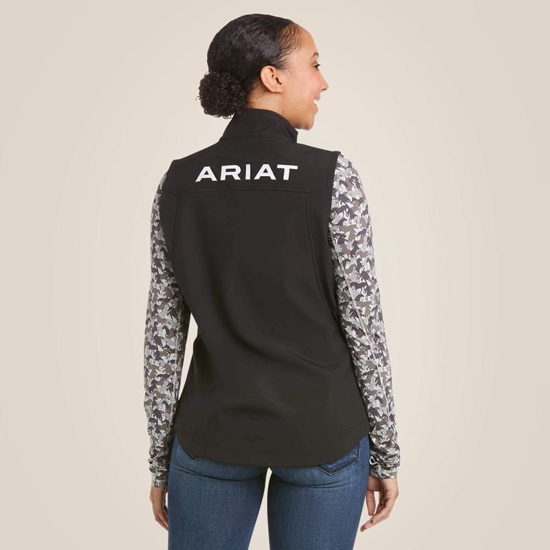 Black Ariat New Team Softshell Vest | 46ZUTOGDA