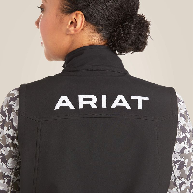 Black Ariat New Team Softshell Vest | 46ZUTOGDA