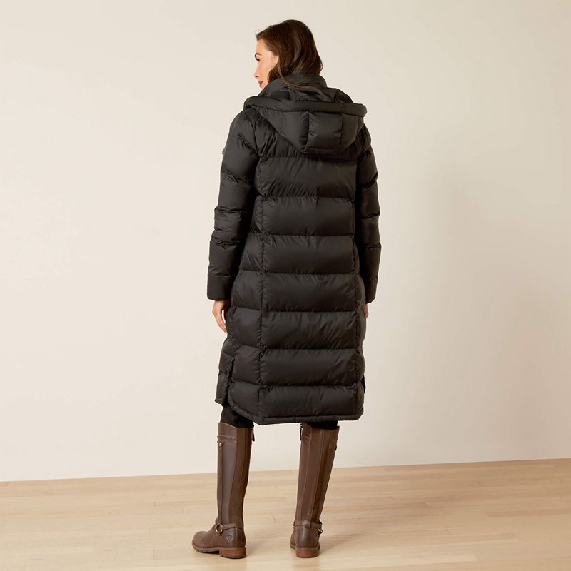 Black Ariat Norfolk Long Puffa Coat | 30EOHUFPG