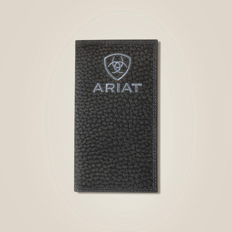 Black Ariat Pebble Leather Rodeo Wallet | 96JMABNWD