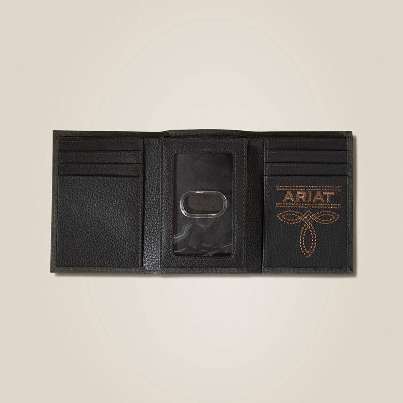 Black Ariat Pebble Leather Trifold Wallet | 31EPVRGOT