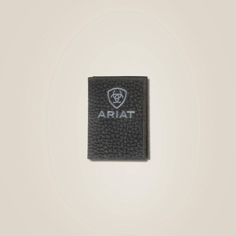 Black Ariat Pebble Leather Trifold Wallet | 31EPVRGOT