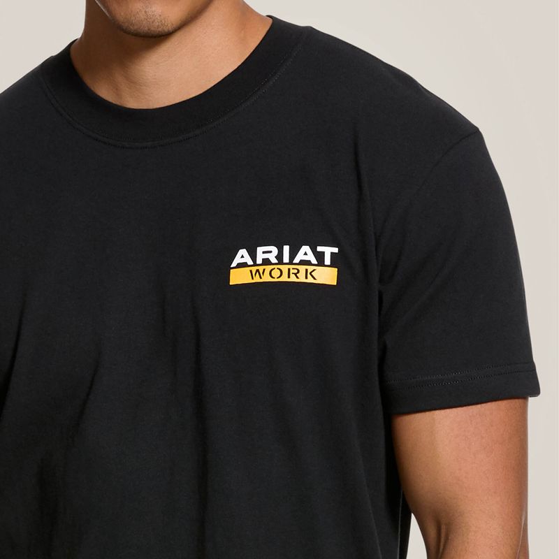 Black Ariat Rebar Cotton Strong Roughneck Graphic T-Shirt | 36IZYCKTD