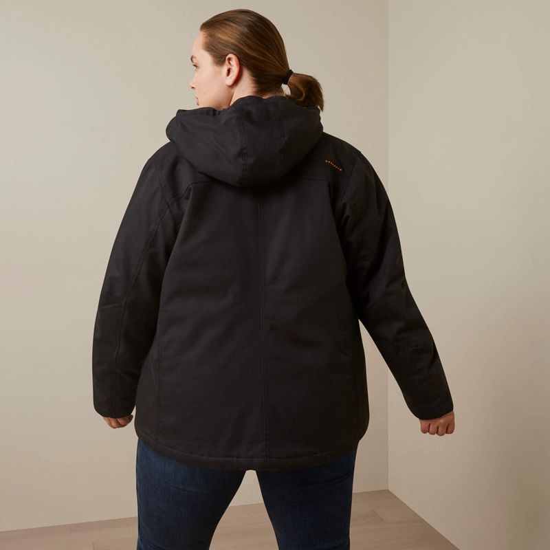 Black Ariat Rebar Duracanvas Insulated Jacket | 52GKDWEUH