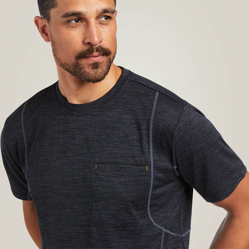 Black Ariat Rebar Evolution Athletic Fit T-Shirt | 13QHBIUVW