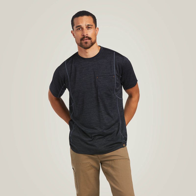 Black Ariat Rebar Evolution Athletic Fit T-Shirt | 13QHBIUVW