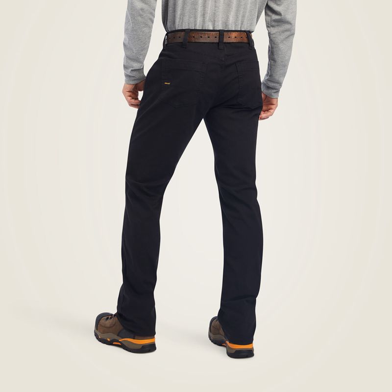 Black Ariat Rebar M4 Low Rise Durastretch Made Tough Stackable Straight Leg Pant | 64VBEHOWN