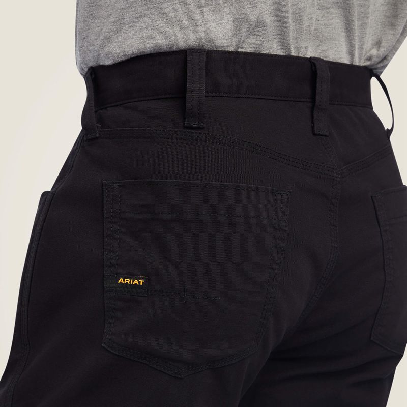 Black Ariat Rebar M4 Low Rise Durastretch Made Tough Stackable Straight Leg Pant | 64VBEHOWN