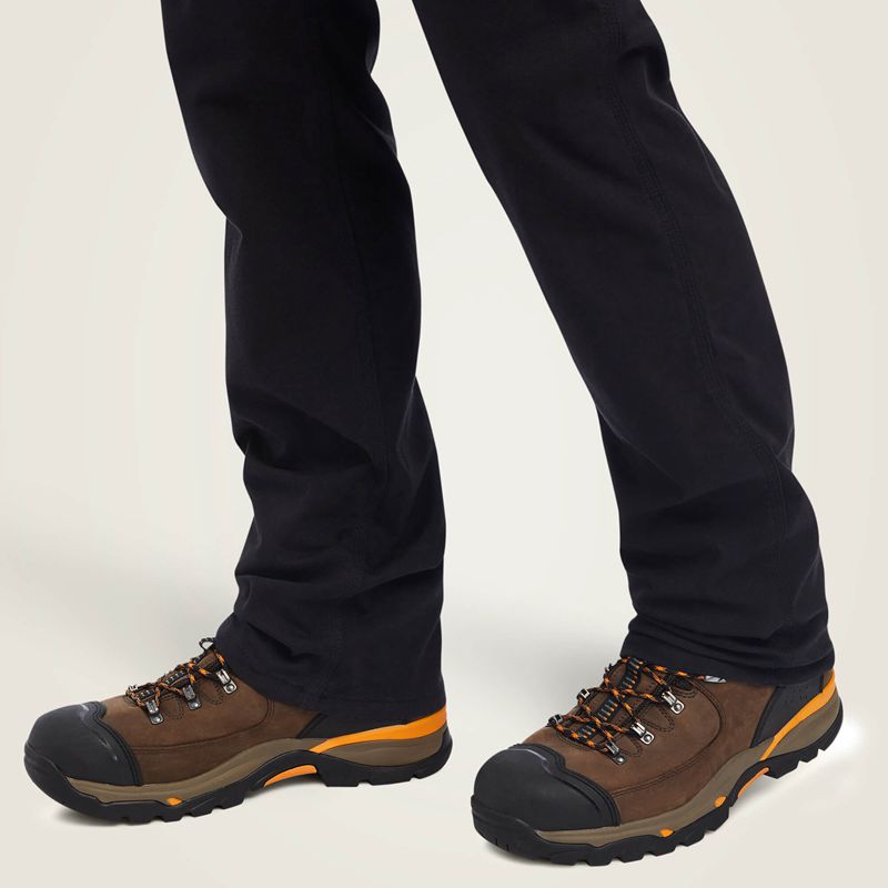 Black Ariat Rebar M4 Low Rise Durastretch Made Tough Stackable Straight Leg Pant | 64VBEHOWN