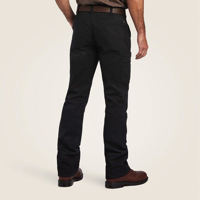 Black Ariat Rebar M5 Straight Durastretch Washed Twill Dungaree Straight Leg Pant | 96CZRVQJY