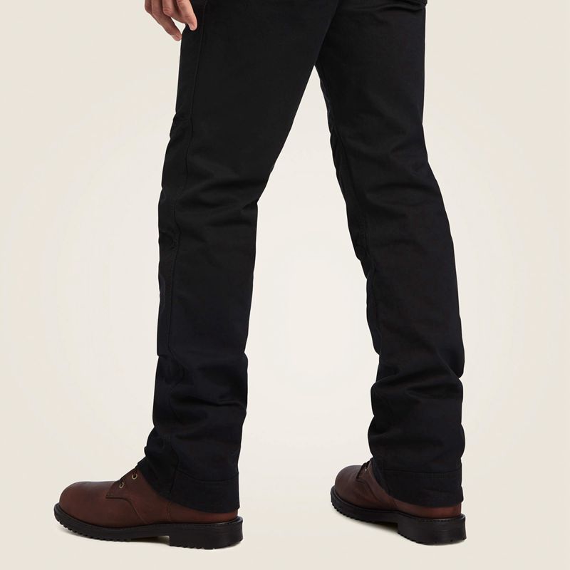 Black Ariat Rebar M5 Straight Durastretch Washed Twill Dungaree Straight Leg Pant | 96CZRVQJY