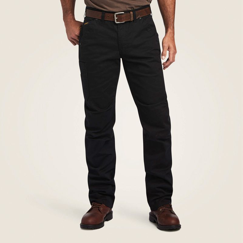 Black Ariat Rebar M5 Straight Durastretch Washed Twill Dungaree Straight Leg Pant | 96CZRVQJY