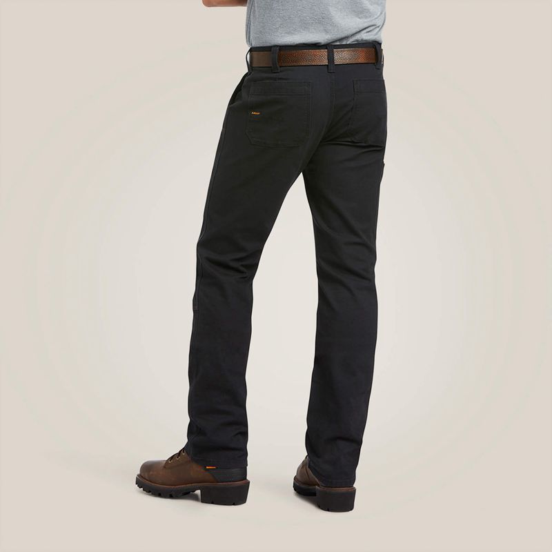 Black Ariat Rebar M7 Slim Durastretch Made Tough Double Front Straight Pant | 64UFHMPCT