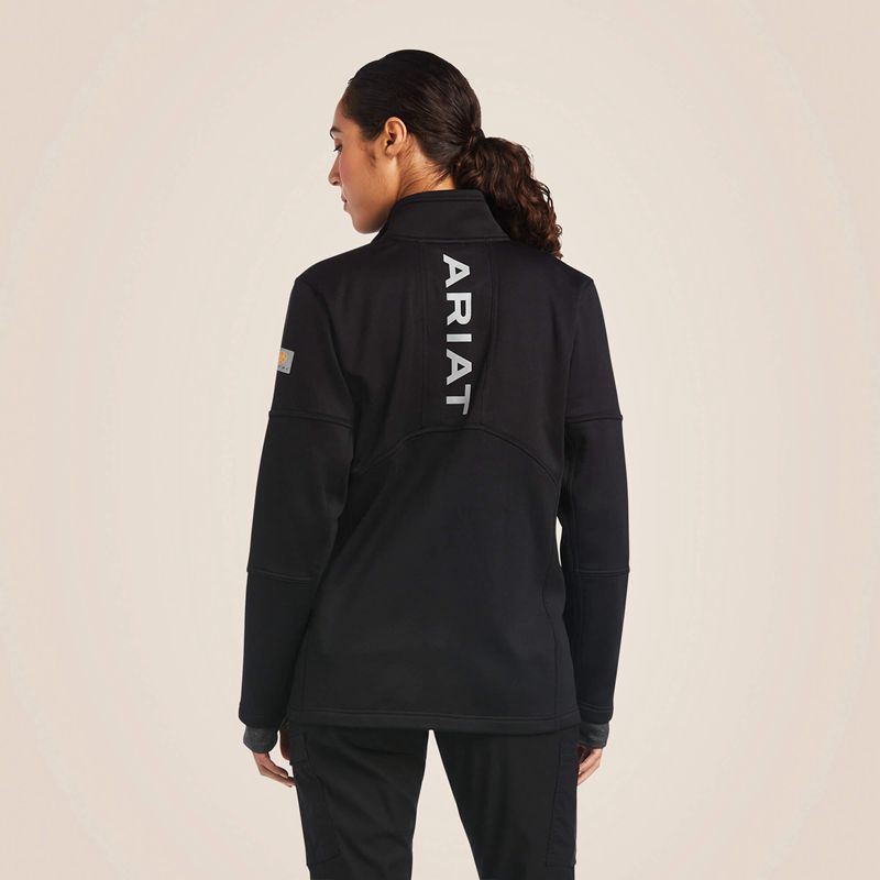 Black Ariat Rebar Polartec Elite Full Zip Sweatshirt | 85KLHXRFM