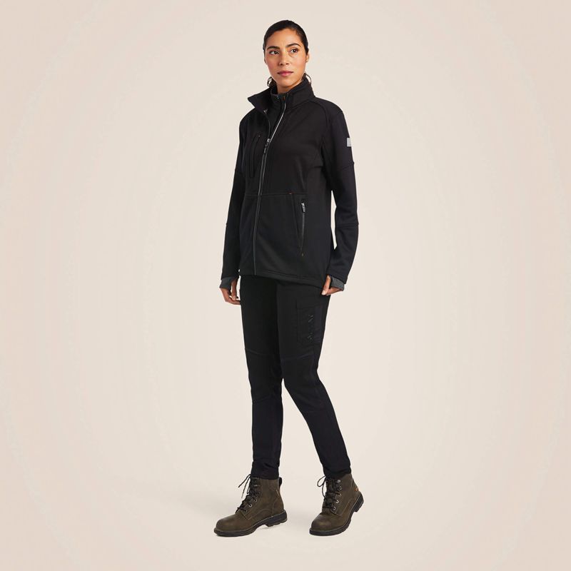 Black Ariat Rebar Polartec Elite Full Zip Sweatshirt | 85KLHXRFM