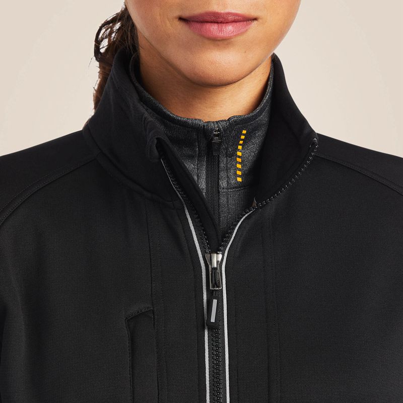 Black Ariat Rebar Polartec Elite Full Zip Sweatshirt | 85KLHXRFM