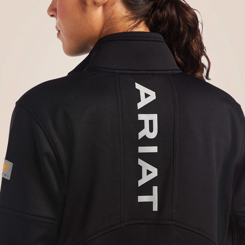 Black Ariat Rebar Polartec Elite Full Zip Sweatshirt | 85KLHXRFM