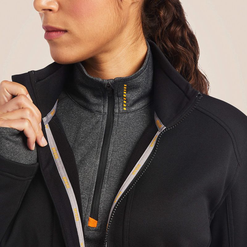 Black Ariat Rebar Polartec Elite Full Zip Sweatshirt | 85KLHXRFM