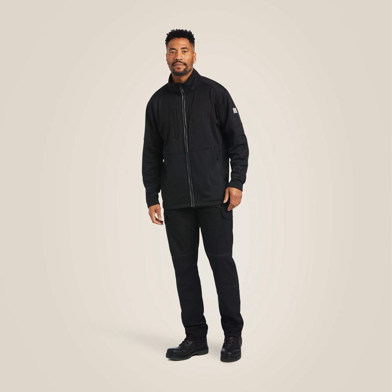 Black Ariat Rebar Polartec Elite Full Zip Sweatshirt | 98RPHWDGL