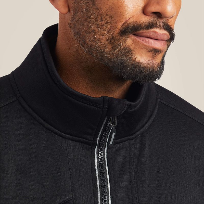 Black Ariat Rebar Polartec Elite Full Zip Sweatshirt | 98RPHWDGL