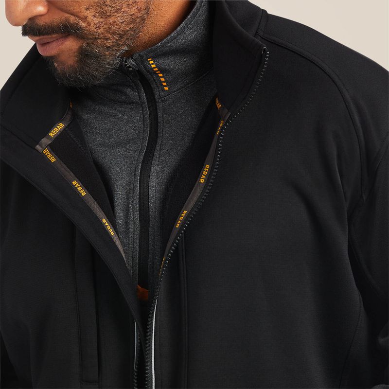 Black Ariat Rebar Polartec Elite Full Zip Sweatshirt | 98RPHWDGL