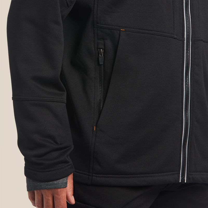 Black Ariat Rebar Polartec Elite Full Zip Sweatshirt | 98RPHWDGL