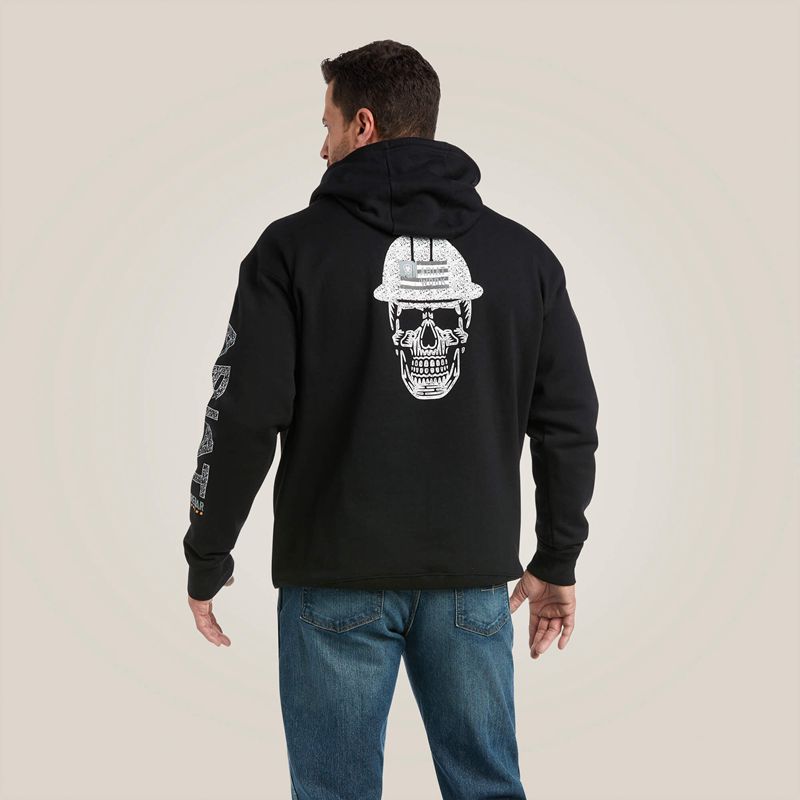 Black Ariat Rebar Roughneck Pullover Hoodie | 07QVJWHGO