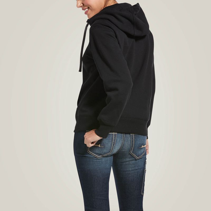 Black Ariat Rebar Skill Set 1/2 Zip Hoodie | 64POVYUAN