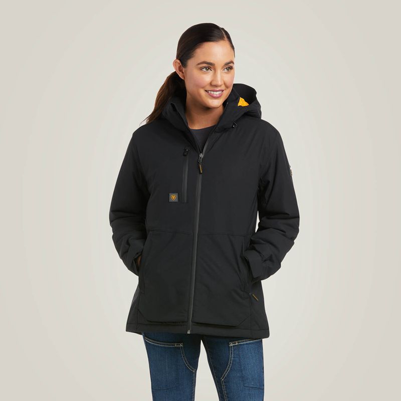 Black Ariat Rebar Storm Fighter 2.0 Waterproof Jacket | 84VAFLNTB