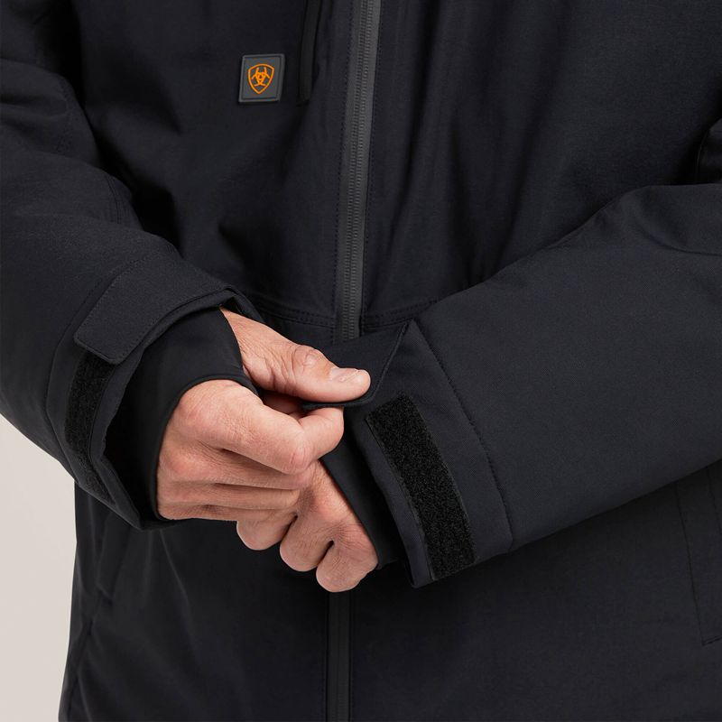 Black Ariat Rebar Storm Fighter 2.0 Waterproof Jacket | 85QOAWBZJ