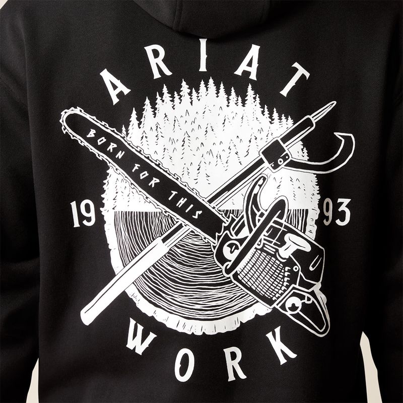 Black Ariat Rebar Workman Chainsaw Hoodie | 73VJEISBZ