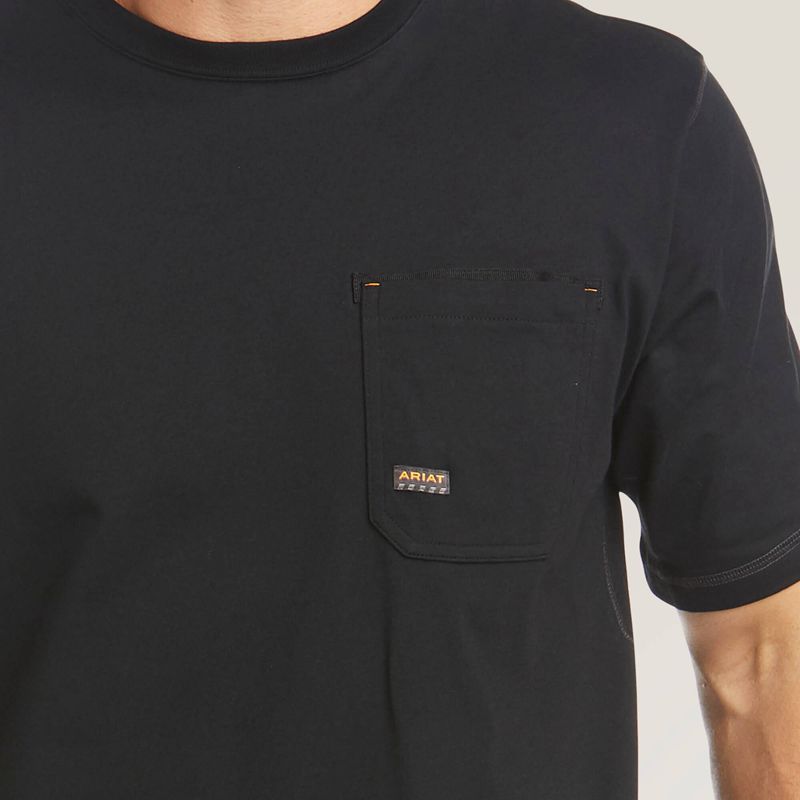 Black Ariat Rebar Workman Logo T-Shirt | 58OLUTYRM