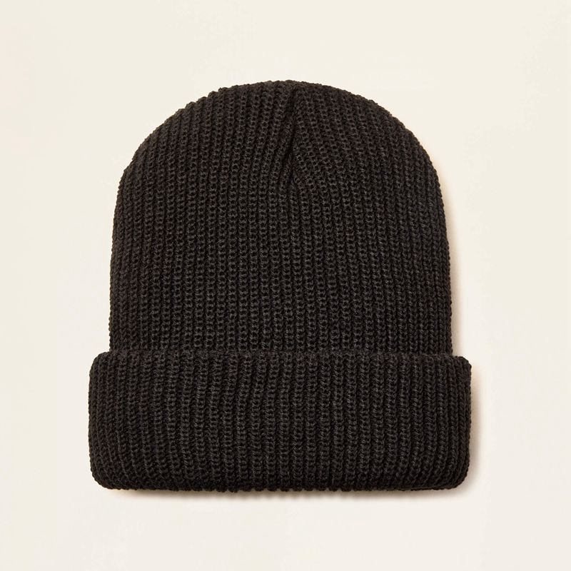 Black Ariat Rib Knit Insulated Cap | 79FHMPKJB