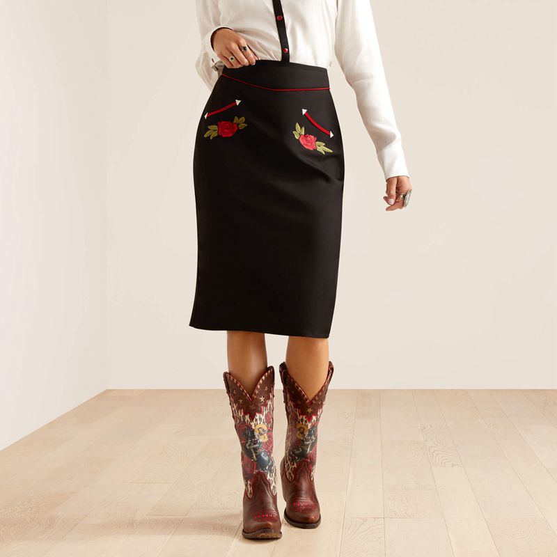 Black Ariat Rodeo Quincy Skirt | 57KRALXVN