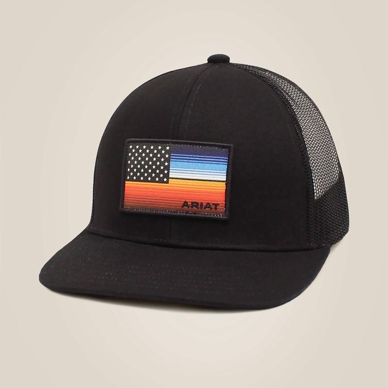 Black Ariat Serape Flag Cap | 64DHMTUCW