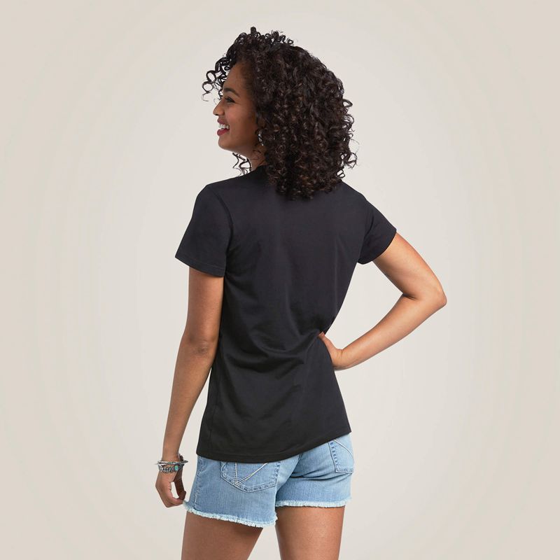 Black Ariat Serape Style T-Shirt | 23QWRJXFA