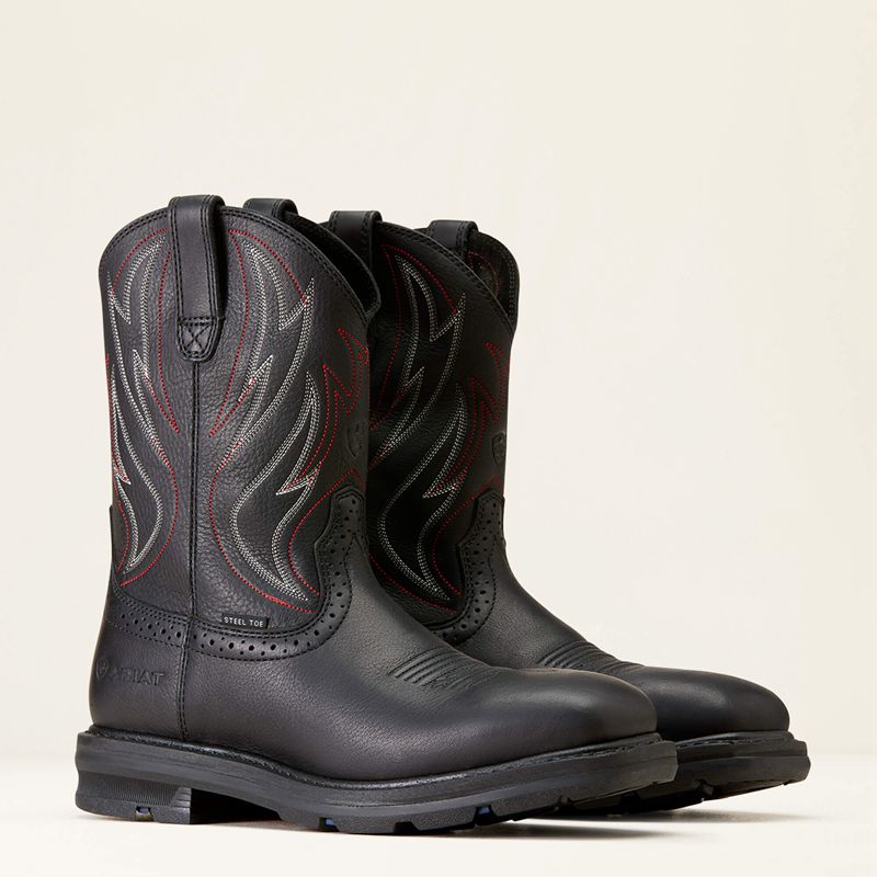 Black Ariat Sierra Shock Shield Steel Toe Work Boot | 30JHLESTP