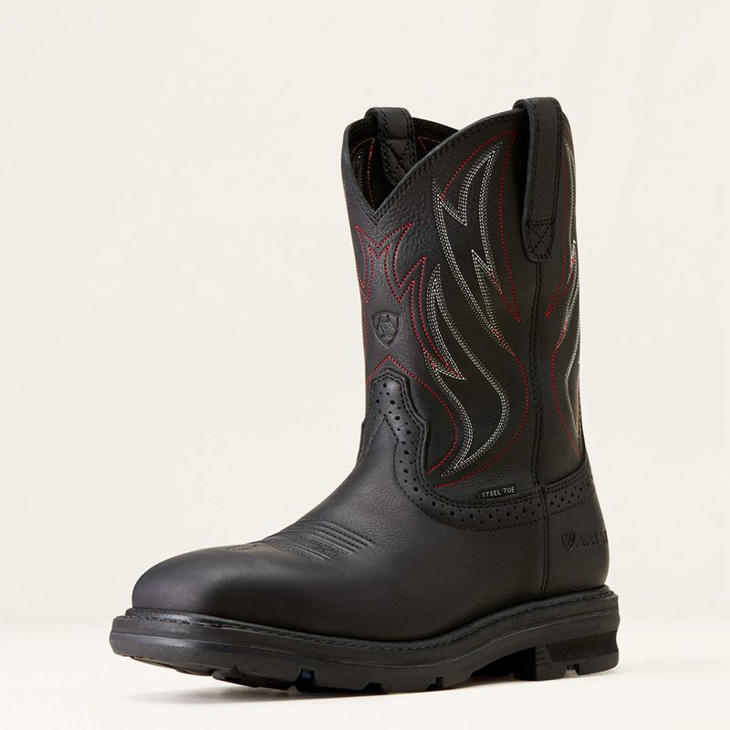 Black Ariat Sierra Shock Shield Steel Toe Work Boot | 30JHLESTP