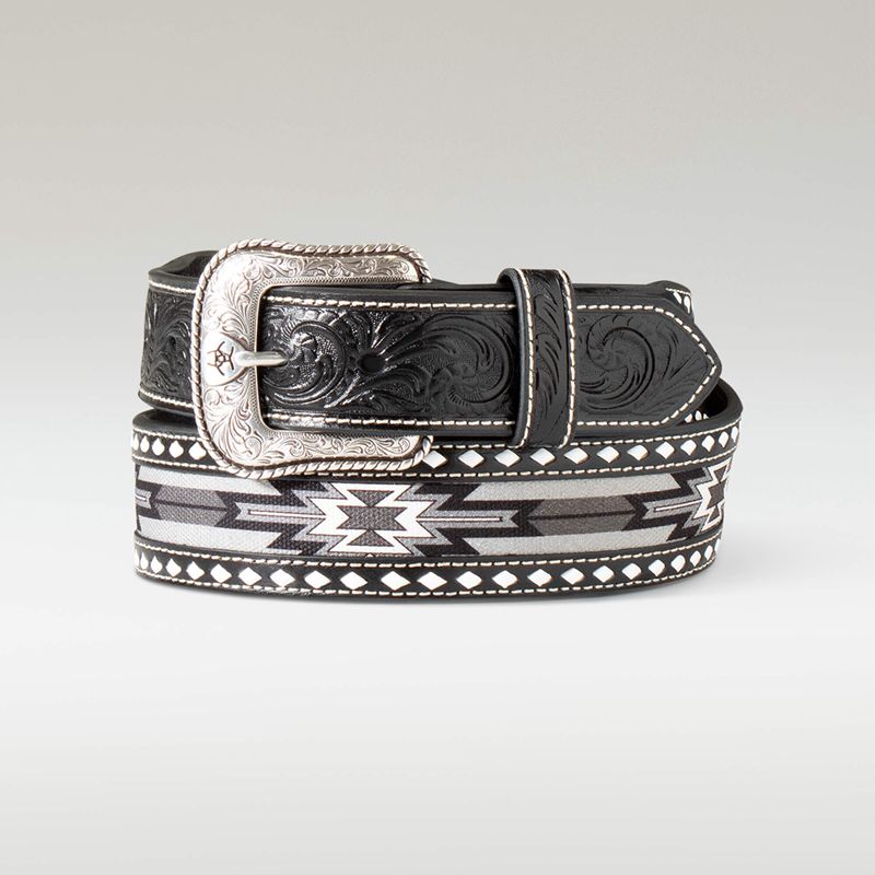 Black Ariat Southwest Inlay Belt | 09IFNTSDB